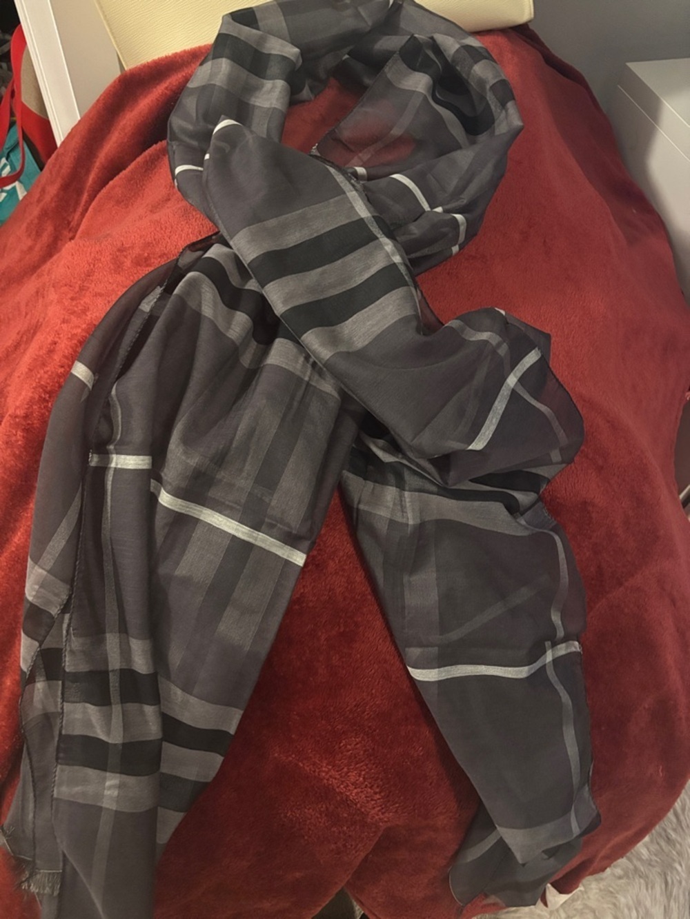 Classic Black & Gray Plaid Scarf - Women Accessories Scarves & Wraps - Picture 6 of 7